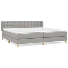 Boxspring Met Matras Stof Lichtgrijs 200 x 200 cm Knopen
