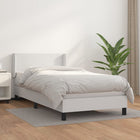 Boxspring Met Matras Kunstleer Wit 80 x 200 cm Effen ontwerp