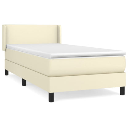 Boxspring Met Matras Kunstleer Kleurig Crème 80 x 200 cm