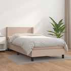 Boxspring met matras kunstleer cappuccinokleurig 80x200 cm 80 x 200 cm Effen ontwerp