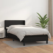 Boxspring met matras 100x200 cm zwart kunstleer