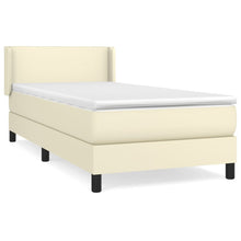 Boxspring met matras kunstleer crèmekleurig 100x200 cm