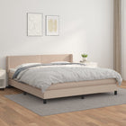 Boxspring Met Matras Kunstleer Kleurig Cappuccino 160 x 200 cm Effen ontwerp