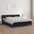 Boxspring Met Matras Kunstleer Zwart 180 x 200 cm Effen ontwerp