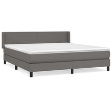 Boxspring Met Matras Kunstleer Grijs 180 x 200 cm Effen ontwerp
