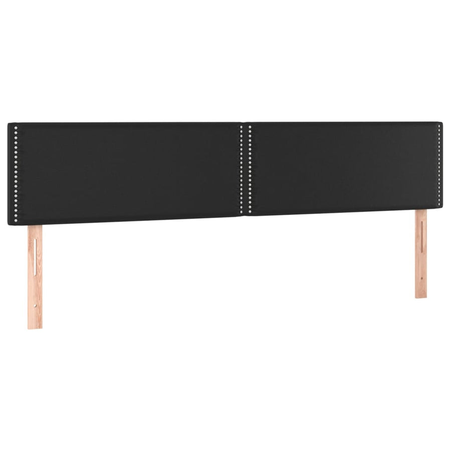 Boxspring Met Matras Kunstleer Zwart 180 x 200 cm Effen met spijkers