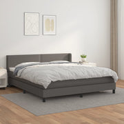 Boxspring met matras 180x200 cm kunstleer grijs