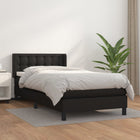 Box spring with mattress faux leather black 80x200 cm