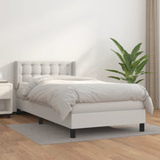 Boxspring met matras 90x190 cm kunstleer wit