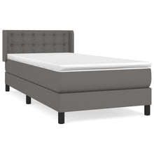 Boxspring Met Matras Kunstleer Grijs 90 x 200 cm Knopen