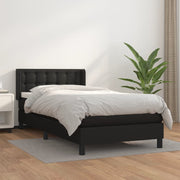 Boxspring met matras 100x200 cm kunstleer zwart