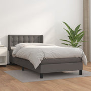 Boxspring met matras 100x200 cm grijs kunstleer
