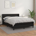 Boxspring Met Matras Kunstleer Zwart 140 x 190 cm Knopen