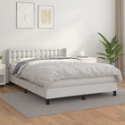 Boxspring Met Matras Kunstleer Wit 140 x 190 cm Knopen