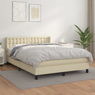 Box Spring Bed with Mattress Faux Leather Colorful 140 x 190 cm