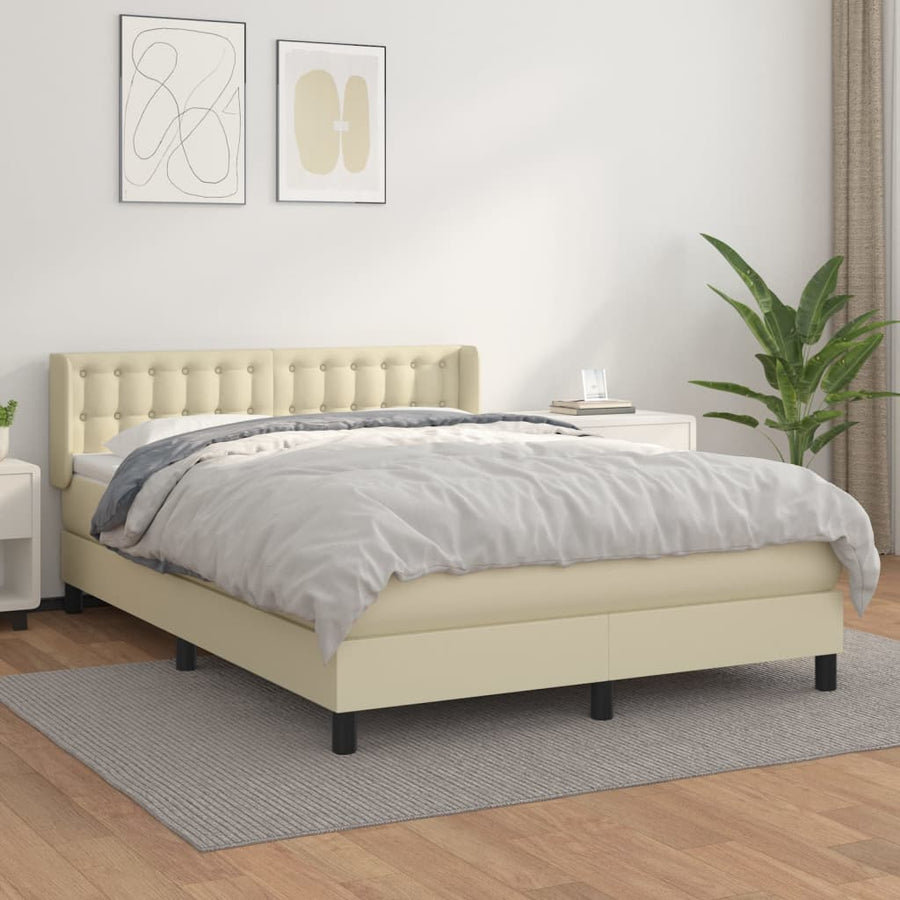 Boxspring Met Matras Kunstleer Kleurig 140 x 190 cm