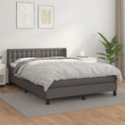 Boxspring met matras 140x190 cm grijs kunstleer
