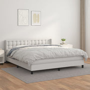 Boxspring met matras 160x200 cm wit kunstleer