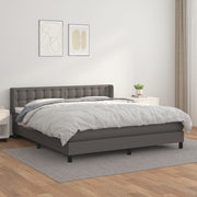 Boxspring met matras 160x200 cm grijs kunstleer