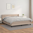 Boxspring Met Matras Kunstleer Kleurig Cappuccino 160 x 200 cm Knopen