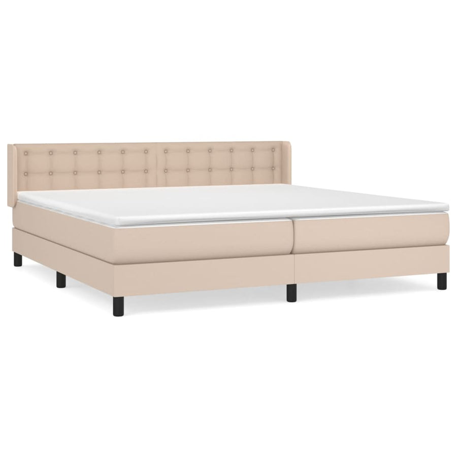 Boxspring Met Matras Kunstleer Kleurig 200 x 200 cm