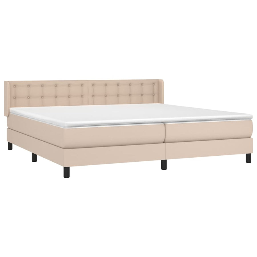 Boxspring Met Matras Kunstleer Kleurig 200 x 200 cm
