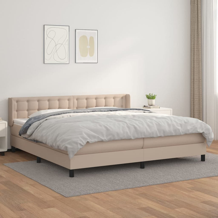 Boxspring Met Matras Kunstleer Kleurig 200 x 200 cm
