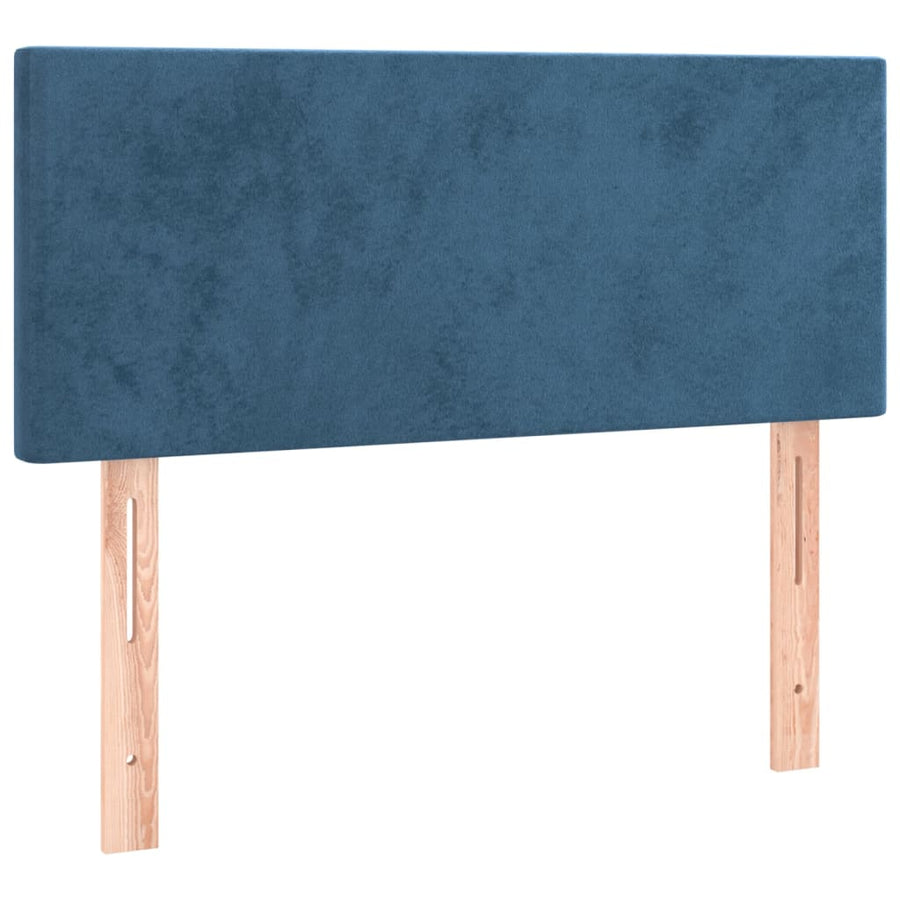 Boxspring Met Matras Fluweel Donkerblauw 90 x 190 cm Effen ontwerp