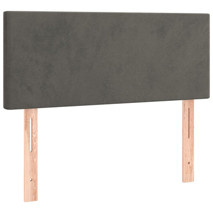 Boxspring Met Matras Fluweel Donkergrijs 100 x 200 cm Effen ontwerp