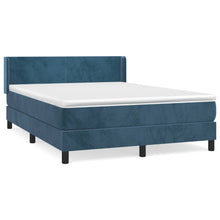 Boxspring Met Matras Fluweel Donkerblauw 140 x 190 cm Effen ontwerp