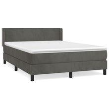 Boxspring Met Matras Fluweel Donkergrijs 140 x 200 cm Effen ontwerp