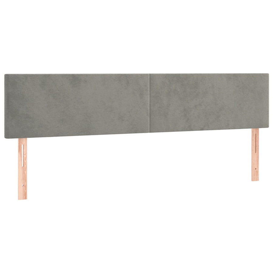 Boxspring Met Matras Fluweel Lichtgrijs 160 x 200 cm Effen ontwerp
