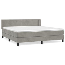 Boxspring Met Matras Fluweel Lichtgrijs 180 x 200 cm Effen ontwerp
