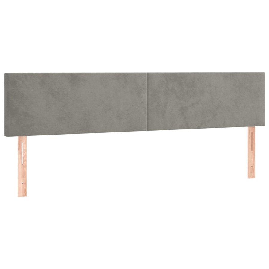 Boxspring Met Matras Fluweel Lichtgrijs 180 x 200 cm Effen ontwerp