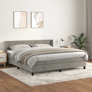 Boxspring 180x200 cm fluweel lichtgrijs