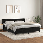 Boxspring met matras 180x200 cm fluweel zwart