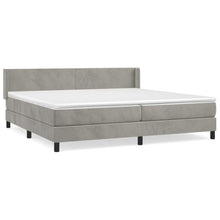 Boxspring Met Matras Fluweel Lichtgrijs 200 x 200 cm Effen ontwerp