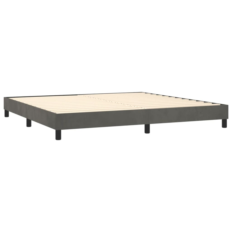 Boxspring Met Matras Fluweel Donkergrijs 200 x 200 cm Effen ontwerp