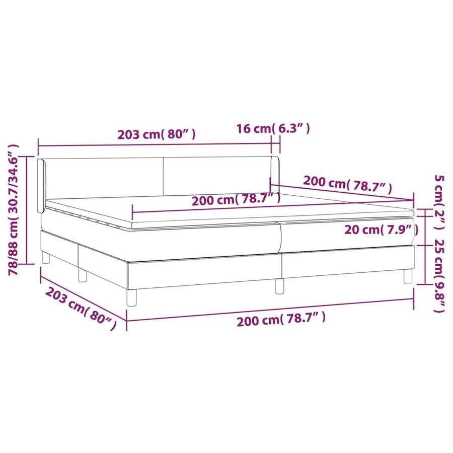 Boxspring met matras fluweel zwart 200x200 cm 200 x 200 cm Zwart