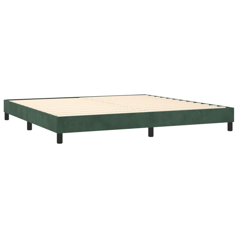 Boxspring Met Matras Fluweel Donkergroen 200 x 200 cm Effen ontwerp