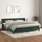 Box spring bed with dark green velvet mattress 200x200 cm