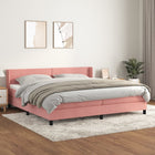 Boxspring met matras 200x200 cm fluweel roze