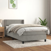 Boxspring met matras 80x200 cm lichtgrijs fluweel