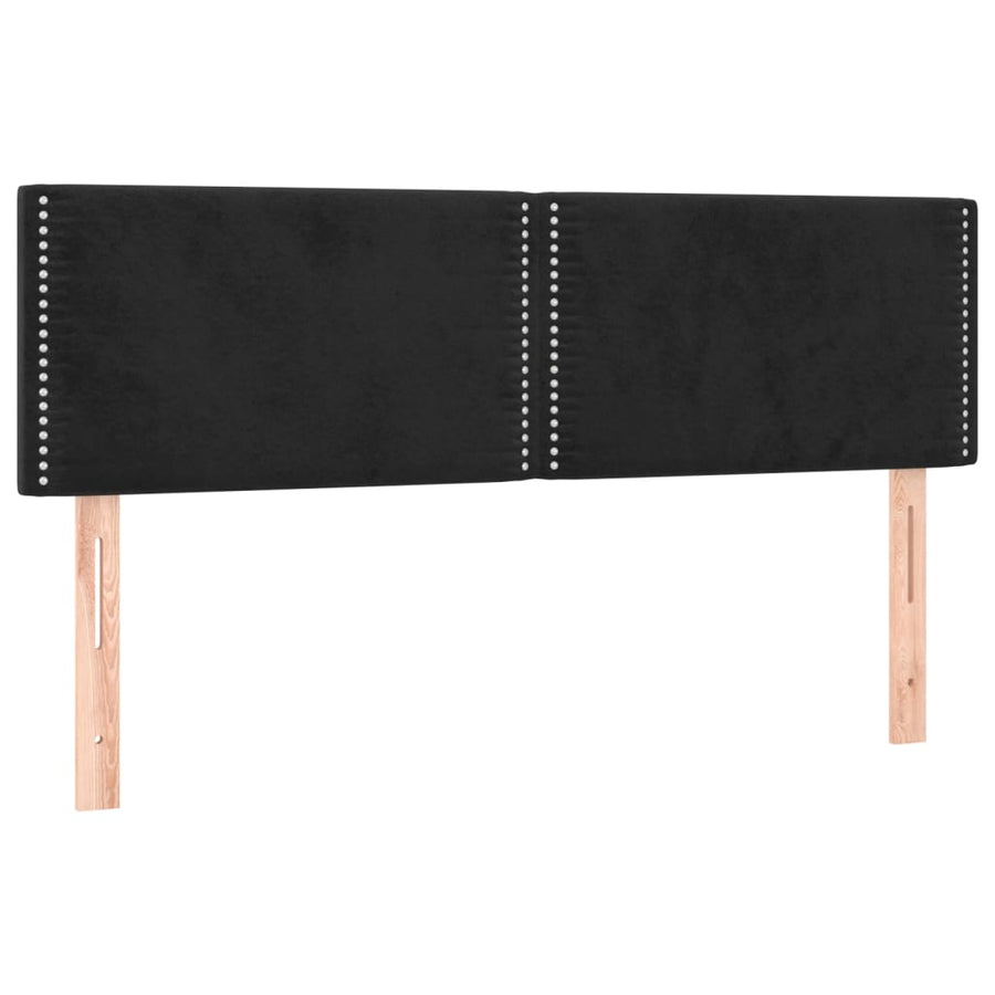 Boxspring met matras fluweel zwart 140x190 cm 140 x 190 cm Zwart