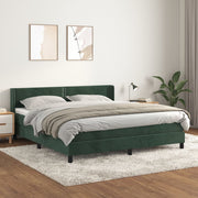 Boxspring met matras 180x200 cm fluweel donkergroen