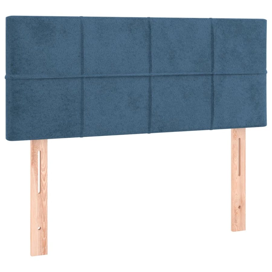 Boxspring met matras fluweel donkerblauw 90x200 cm