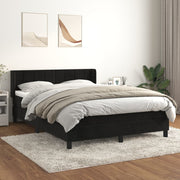 Boxspring met matras 140x190 cm zwart fluweel