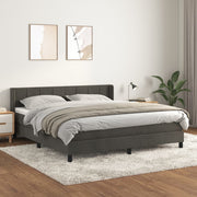 Boxspring 160x200 cm fluweel donkergrijs