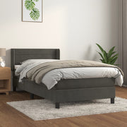 Boxspring met matras 80x200 cm donkergrijs fluweel