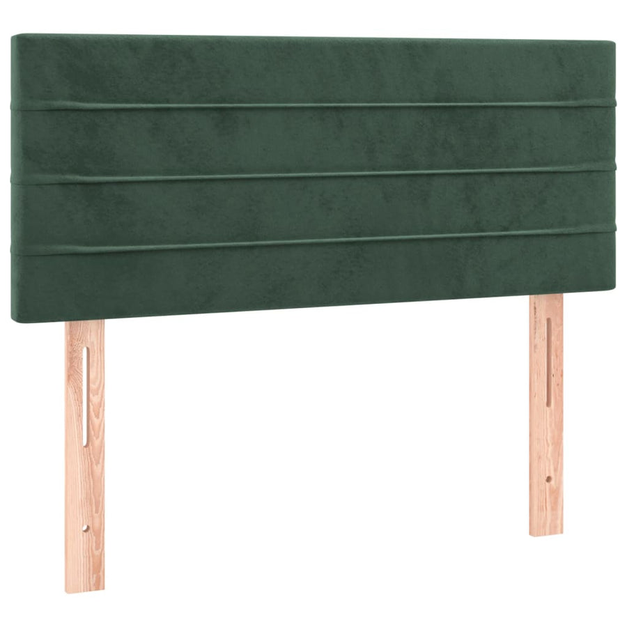 Boxspring Met Matras Fluweel Donkergroen 80X200 Cm Donkergroen 80 x 200 cm Horizontale strepen